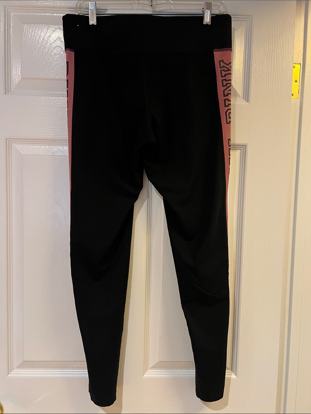 PINK Victoria's Secret Black Leggings with PINK Side Panels and Logo - Picture 2 of 5